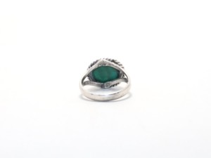 Bague en argent sterling 925 pour femmes avec pierres précieuses en malachite verte véritable bijoux de mariage à la mode bagues en argent malachite naturelle - Product Image 6