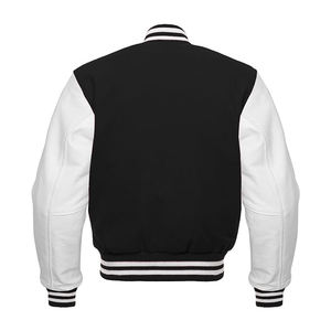 Baseball Jersey Varsity Jacket Fabricants de vêtements Personnalisés Vente en gros Coupe-vent Imperméable PU Sleeve Veste en cuir pour hommes - Product Image 2