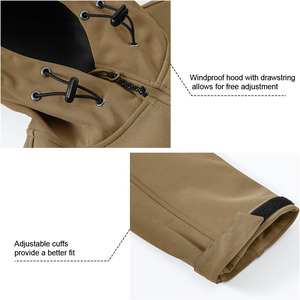 Chaqueta personalizada para exteriores de invierno para hombre, acolchada con capucha de concha suave y resistente al viento, material de lana para uso en esquí deportivo informal - Product Image 5