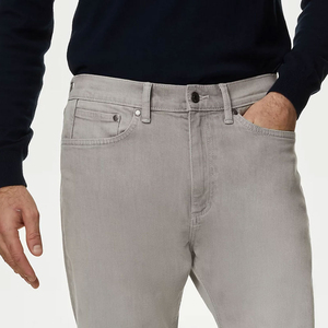 Pantalons de survêtement en denim pour hommes, personnalisés en gros, style streetwear, séchage rapide, multicolores, options OEM, vierges, imprimés, avec rivets, 100% coton - Product Image 4