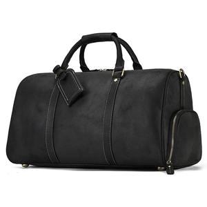Sac de voyage en cuir véritable de gros, grand, portable, avec compartiment pour chaussures, unisexe, surdimensionné, sac de sport, sac à bandoulière - Product Image 1