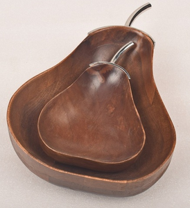 Bol en bois de forme de papaye de taille différente avec bol de chocolats en bois fait à la main classique de conception en acier - Product Image 1