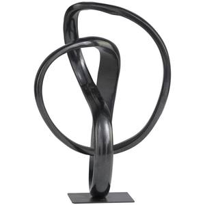 Sculpture décorative abstraite en métal aluminium Décoration intérieure Sculpture polie moderne Statue en aluminium abstrait gris foncé aluminium - Product Image 2