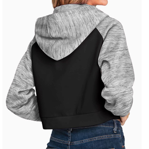 Sudaderas con capucha ecológicas para mujer, ropa con impresión de logotipo personalizado, sudaderas de manga larga, Sudadera corta con capucha para mujer - Product Image 3