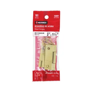 Set di 6 unità mobili rettangolari cerniere 2 'ottone-placcato in acciaio in una borsa con 2 cerniere - Product Image 1