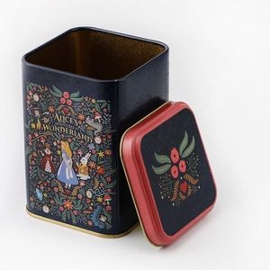 Boîte de rangement décorative multifonctionnelle de style européen Kontensan ER0229A 1,6 L, boîte en métal carrée 105x105x160 mm pour Wonderland - Product Image 1