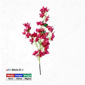 Branches artificielles de bougainvillier rouge cerise en soie, faites à la main, style moderne AFF, bâton de 31,1 cm, prix de gros usine - Product Image 1