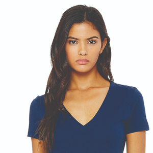 T-shirts à col en V en coton biologique doux et respirant OEM de vêtements écologiques et durables pour femmes sans col - Product Image 6