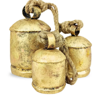 Cloches de vache en métal antique Carillon éolien de 13 cloches Cadeau de Noël décoratif pour la maison Petites cloches en fer