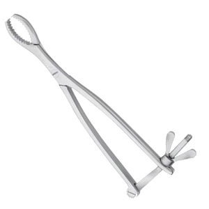 คีมจับกระดูกแบบใช้มือ ได้รับการรับรองมาตรฐาน CE อุปกรณ์ล็อคแบบสกรู ความยาว 200 มม. เครื่องมือผ่าตัดสแตนเลส ผู้ผลิต - Product Image 1