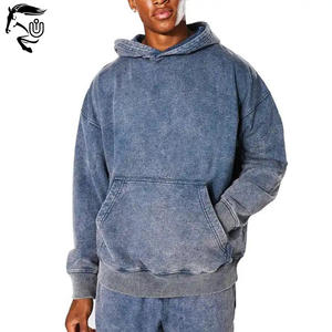Unbridleds Industry's Luxury Acid Wash Hoodies para hombres 100% algodón Heavyweight Fleece Winter Digital 300g secado rápido transpirable - Product Image 1