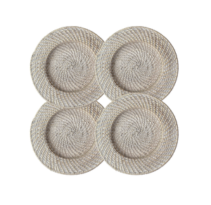 <b>Decorative</b> Rattan Charger <b>Plate</b> for Party Round Rattan Placemats Handmade Decor Accessories Classic Style Serving <b>Plate</b> - Product Image 3