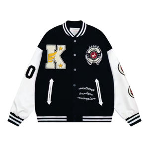 แจ็กเก็ตเลตเทอร์แมนสำหรับผู้ชายและ2025ใหม่ใช้ได้ทุกเพศเสื้อแจ็กเก็ตผ้าแจ็คการ์ดทรงหลวมให้ความอบอุ่นสำหรับฤดูหนาว - Product Image 2