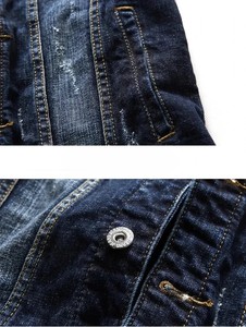 เสื้อกั๊กยีนส์แขนกุดสำหรับผู้ชาย | แจ็คเก็ตยีนส์กระดุมแถวเดียวเสื้อนอกแนวสตรีทแวร์สีน้ำเงินสีเทาดำลำลอง - Product Image 5