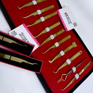 ชุดเครื่องมือต่อขนตา GETUP BROSONS IMPEX สแตนเลสสตีล พร้อมปลอกกำมะหยี่สีแดง  บรรจุภัณฑ์ชุดอุปกรณ์ความแม่นยำสูง - Product Image 3