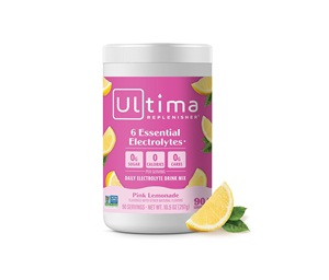 Ultima Replenisher – Mélange de poudre de boisson électrolytique quotidienne – Sans sucre – Limonade rose, 90 portions - Product Image 1