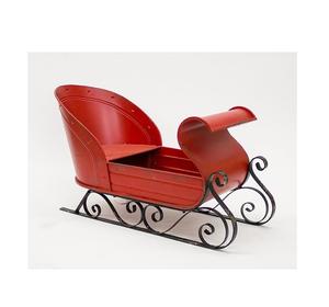 ENSEMBLE DE 2 Décor De Noël Santa Chaise Traîneau Occasion De Noël Véhicule Décoratif Intérieur Extérieur Debout Ornement Traîneau Vert - Product Image 2