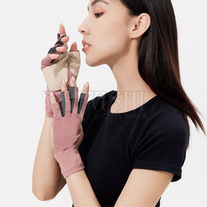 Gants de bonneterie demi-doigts de haute qualité personnalisés OEM caractéristiques de sécurité sportive en cuir véritable gymnastique sport équitation travail décontracté - Product Image 6