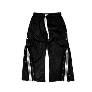 Unisex Custom 100% Nylon Cotton Flare Pants High Quality Heavy Stacked Loose <b>Legs</b> Streetwear Casual Sport Sweatpants Lightweight - Product Image 4
