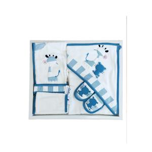 Set di asciugamani da bagno blu per bambini 100% tessuto di cotone