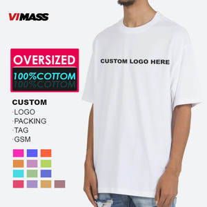 定制制造商高品质100% 棉男式t恤空白超大街装t恤高品质空白t恤 - Product Image 1