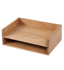 Bacs à papier empilables en bois pour fournitures de bureau et accessoires Plateau organisateur de bureau pour lettre Document Magazine-Bois - Product Image 1
