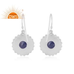 Última tendencia de plata esterlina oxidada, tanzanita natural, piedras preciosas, Pendientes colgantes florales, fabricante de joyería personalizada - Product Image 5