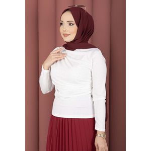 Body en tissu écru Sandy pour femme avec détails en pierres - Product Image 3