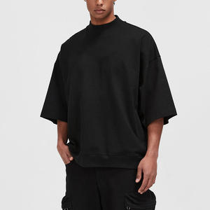 T-shirts en coton épais Boxy Fit T-shirt en polaire Boxy surdimensionné à épaules tombantes - Product Image 1