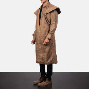Manteau en cuir marron pour homme Macho - Product Image 2