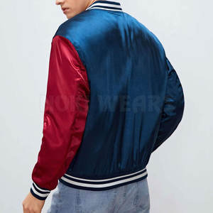 Quantité minimale de commande bas Logo personnalisé imprimé Satin Letterman Veste d'hiver Grande taille En stock Satin Letterman Veste - Product Image 3
