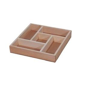 Plateau en bois au design unique pour fruits secs plateau en bois pour le petit déjeuner avec 2 parties divisées Assiette de forme ronde - Product Image 2