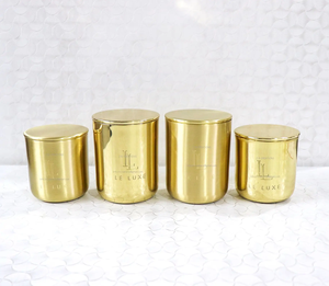 Custom Luxury Glossy Brass Metal Candle <b>Jar</b> <b>Empty</b> Reusable Container for DIY Candle Making Handmade Durable Christmas Unique - Product Image 3