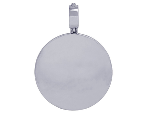 S925 Sterling Silver With Round Moissanite Diamond <b>Memory</b> Hip Hop Charms Pendant For Men - Product Image 3