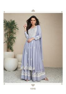 Vêtements de mariage et de fête élégants, broderie de travail, ensemble de pantalon Kurti en rayonne lourde avec dupata au prix de gros, offre spéciale - Product Image 6