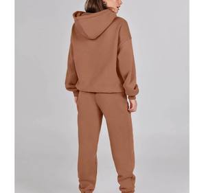 Chándal 2 en 1 de Invierno para Mujer, de Alta Calidad, Estilo Vintage, con Capucha, Casual, Personalizado con Estampado Frontal, Grueso y Transpirable - Product Image 4