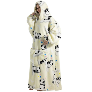 2025 nouveau Style femmes mode pleine longueur ample polaire à capuche avec grande capuche et poche Anti boulochage confortable chaud sweats à capuche unisexe - Product Image 5