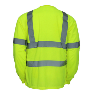 Camisetas de Trabajo de Alta Visibilidad para Hombre, Manga Larga, con Cinta Reflectante - Product Image 3