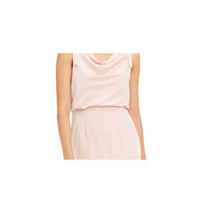 Abito da sera lungo a tubino Adrianna Papell da donna, rosa, in crêpe, senza maniche, con scollo a cappuccio, taglia 12 - Comodo con vita naturale - Product Image 3