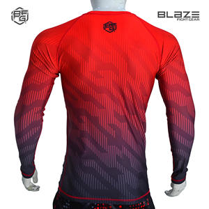 Venta al por mayor de alta calidad Jiu Jitsu Rash Guard personalizado de manga larga MMA compresión RashGuards para los hombres - Product Image 5