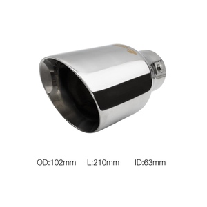Terminale rotondo diametro 63mm inclinato in acciaio inox - Product Image 1