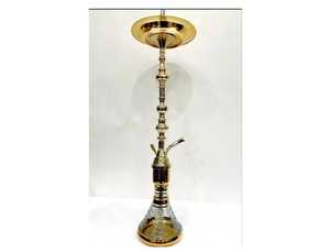 Chichas traditionnelles égyptiennes en laiton massif Farida de grande taille, finition laquée de luxe, personnalisables, trois niveaux, noires - Product Image 5