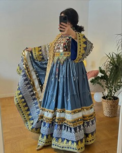 Maxi vestido tribal afgano con acentos de joyería y Dupatta para uso nupcial con bajo MOQ Super calidad - Product Image 5