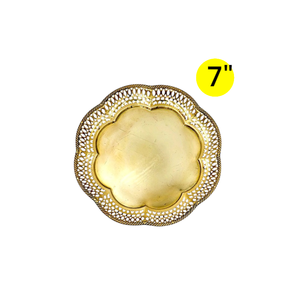 ถาดผลไม้ทองเหลืองทรงกลมขนาด7 "ถาดเสิร์ฟผลิตภัณฑ์จากประเทศไทยใช้กันทั่วไปในร้านอาหารชั้นนำและโรงแรม - Product Image 1