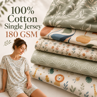 Tela de Punto 100% Algodón con Impresión Digital Personalizada, Material de Diseño Privado para Proveedores de Marcas de Ropa OEM ODM, Suministro al por Mayor