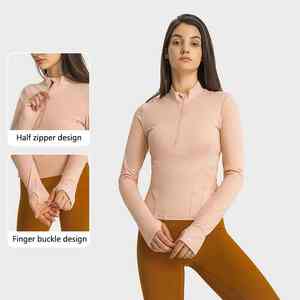 Haut technique respirant de haute qualité pour l'équitation, sous-vêtements techniques pour femmes, manches longues, demi-boutons - Product Image 6