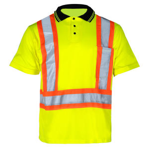 Custom Logo <b>Hi</b> <b>Vis</b> Reflective Polo Shirt <b>Orange</b> And Black Construction Polo T Shirts Short Sleeve Safety Work Shirts - Product Image 6