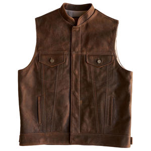 Chaleco de Cuero Casual Personalizable para Hombre, Impermeable, Cortavientos y Transpirable, para Motocicleta, Servicio OEM, Mejor Oferta - Product Image 1