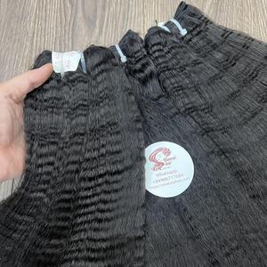 Yaki Kinky Straight Cabello humano 3 paquetes 100% Extensiones de tejido de cabello vietnamita sin procesar Color natural (16 16 16 pulgadas) - Product Image 3