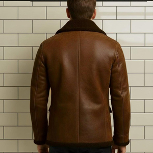 Rugged <b>Men</b> Genuine Cow Skin Leather Jacket Waterproof Quick Dry Breathable Eco-Friendly Winter Front Customizable Wholesale - Product Image 6